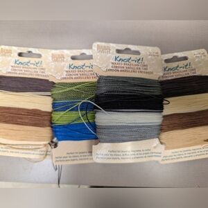 Knot-It Waxed Polyester macrame, Jewelry, & Craft Cord Set Of 6